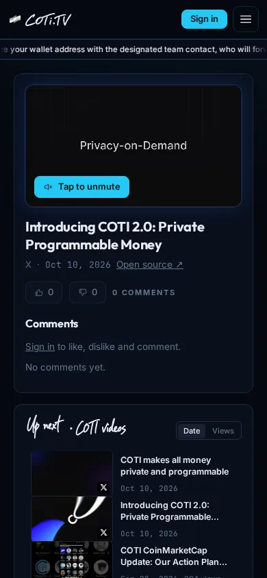 COTI.tv on mobile